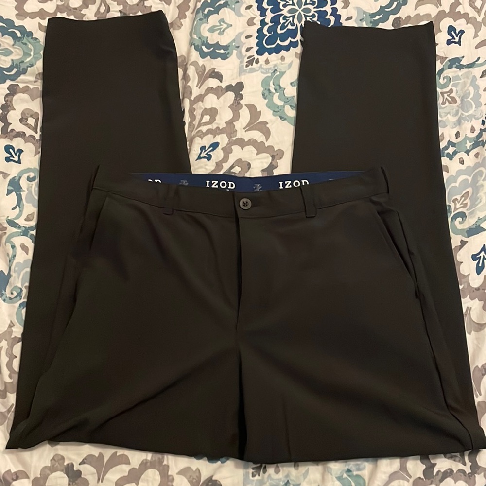 Mens Izod 34x32 Black Golf Pants